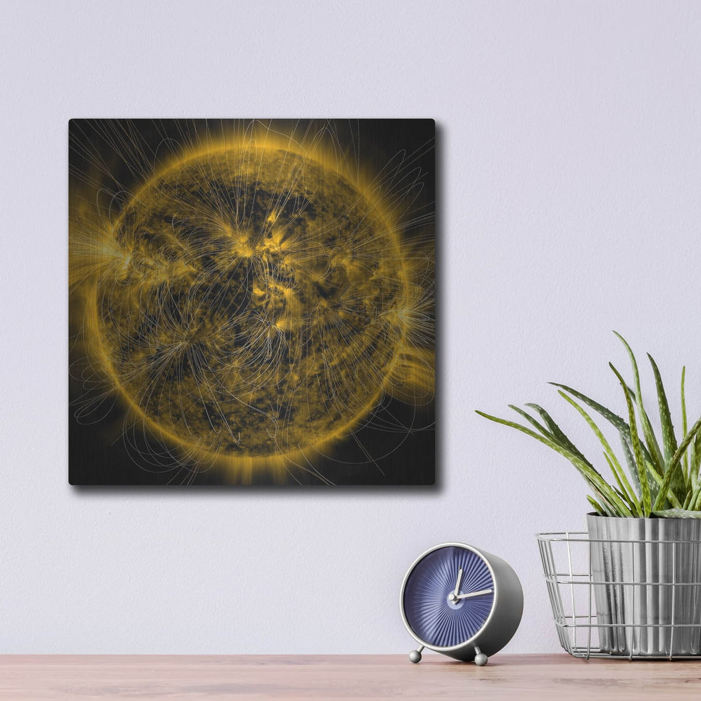 'Picturing The Suns Magnetic Field' by NASA Space Photos – Metal Wall Art, 12x12 room view