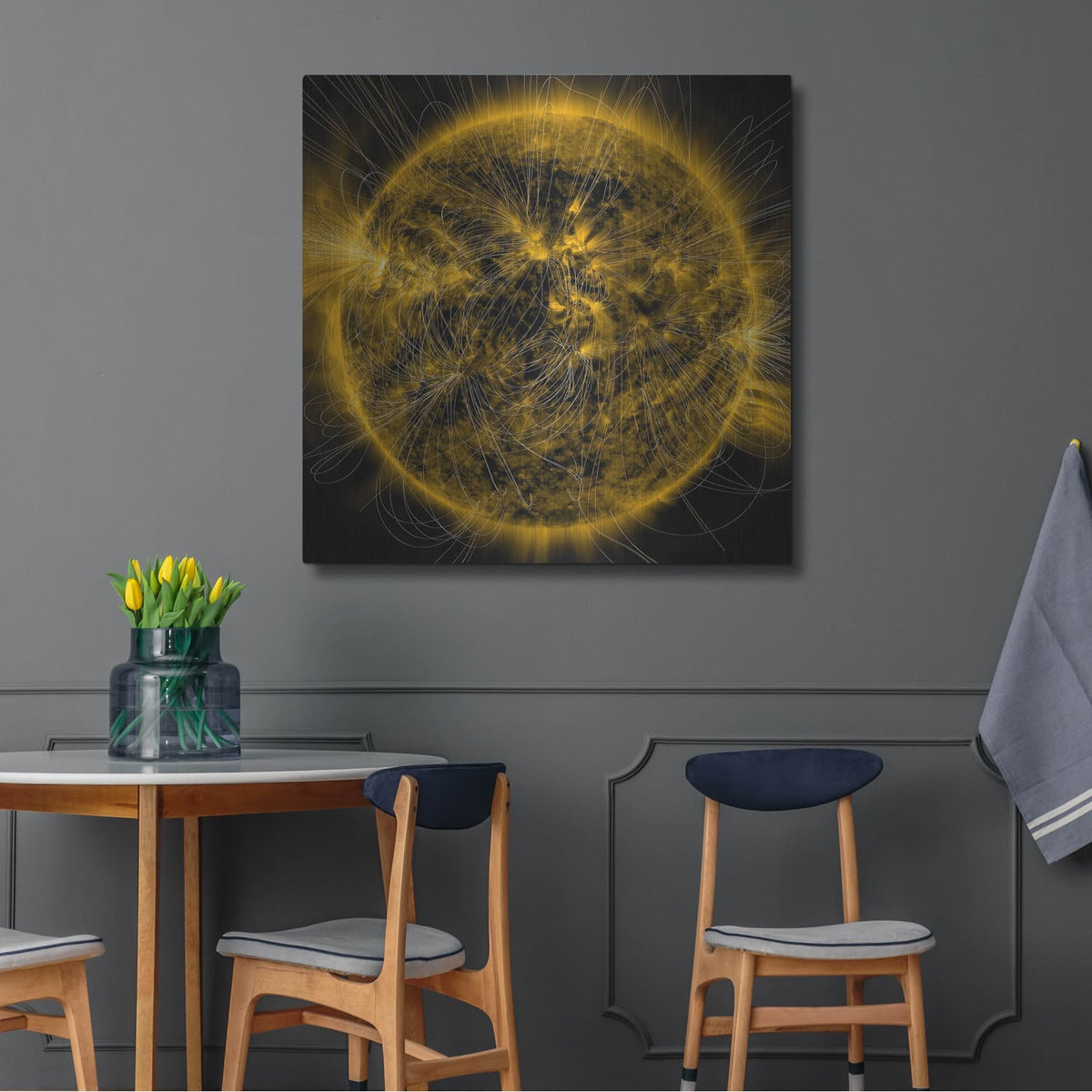 'Picturing The Suns Magnetic Field' by NASA Space Photos – Metal Wall Art, 36x36 room view