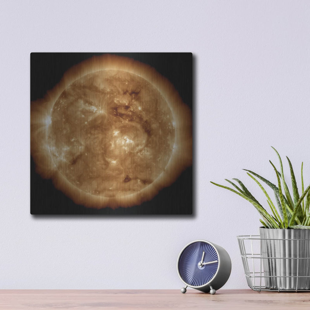 'Pulses From The Sun' by NASA Space Photos – Metal Wall Art, 12x12 room view