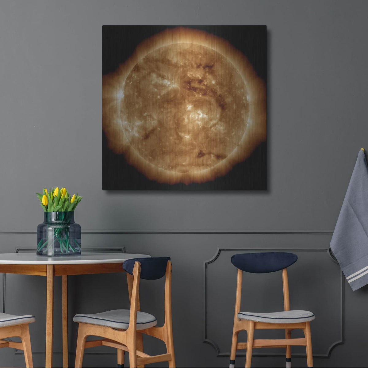 'Pulses From The Sun' by NASA Space Photos – Metal Wall Art, 36x36 room view