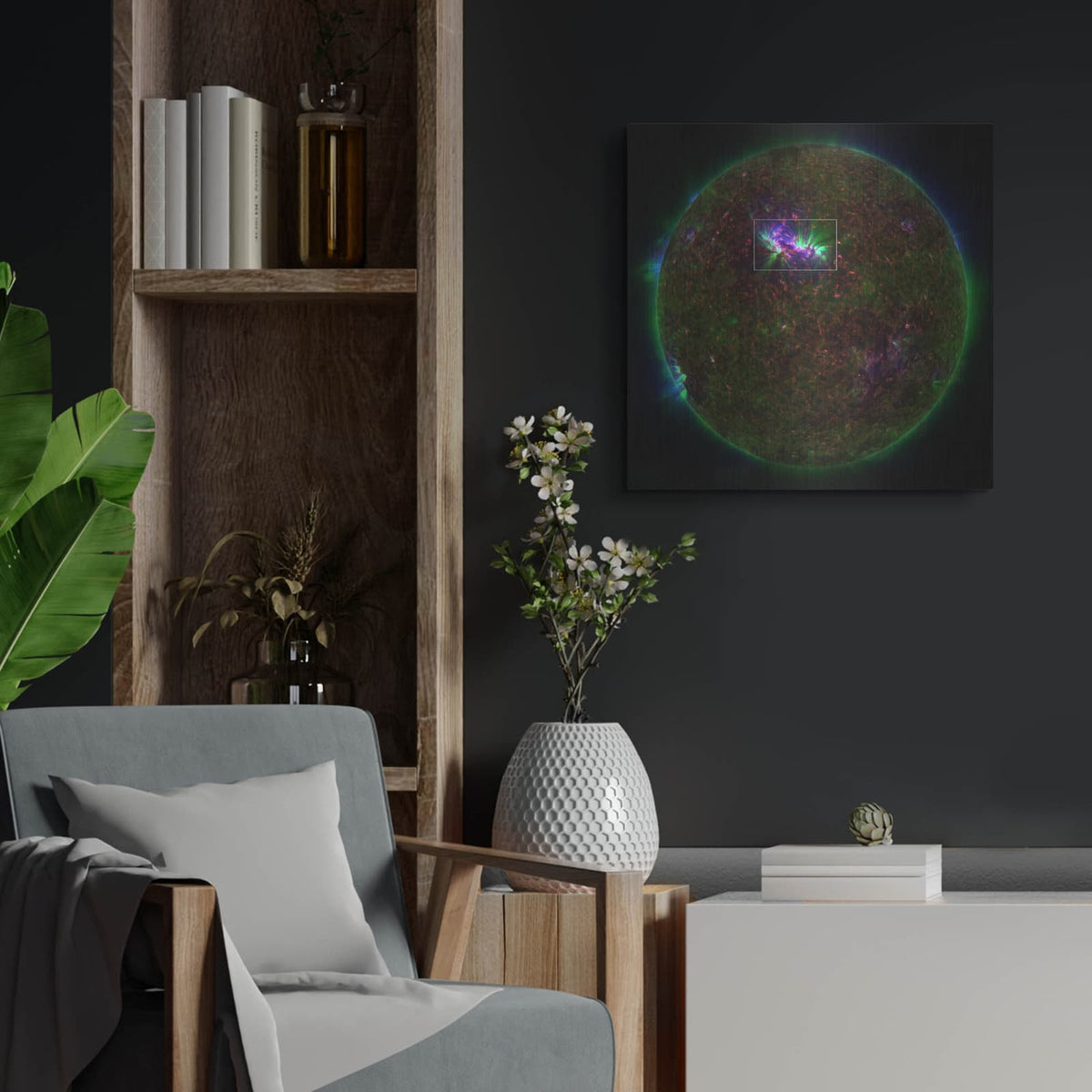 'Sdo Spots Extra Energy In The Sun's Corona 2' by NASA Space Photos – Metal Wall Art, 24x24 room view