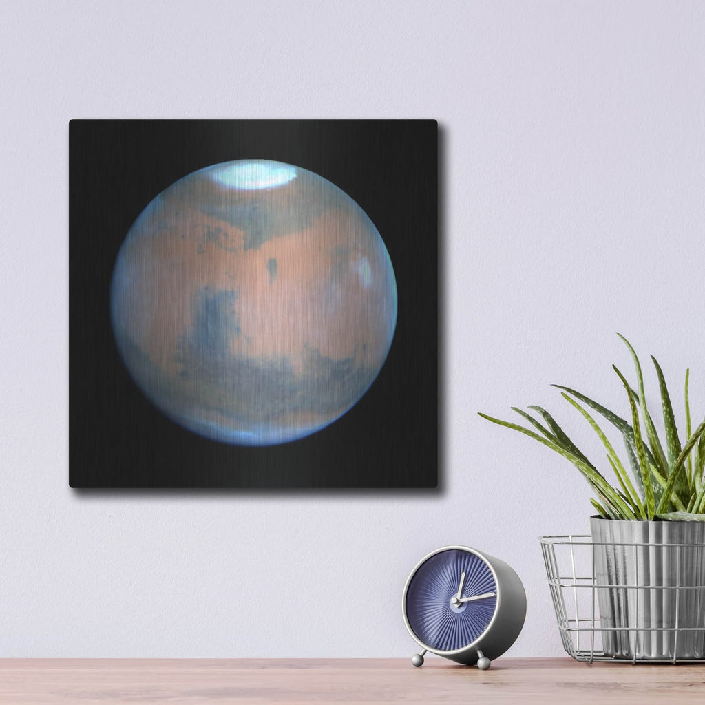 'Springtime On Mars Hubble Best View Of The Red Planet' by NASA Space Photos – Metal Wall Art, 12x12 room view