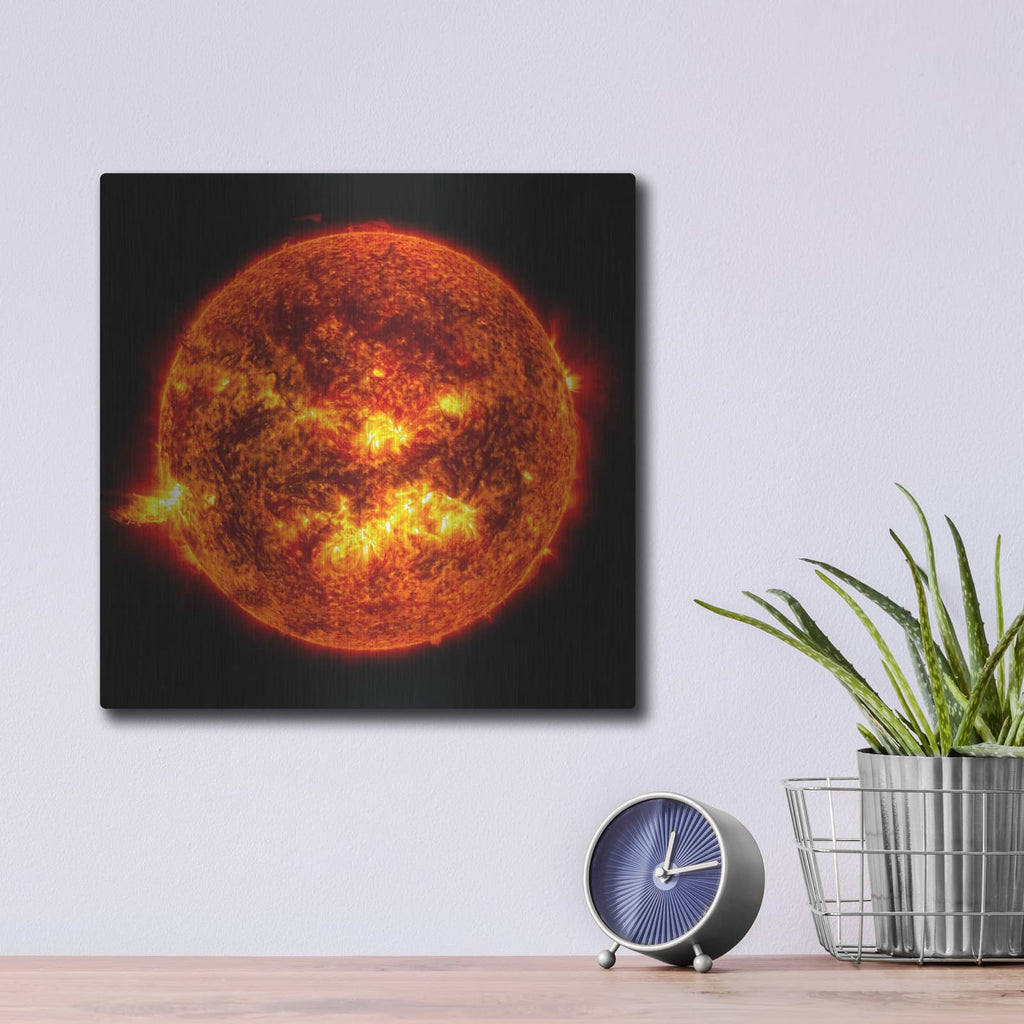 'Sun Emits A Solstice Cme' by NASA Space Photos – Metal Wall Art, 12x12 room view