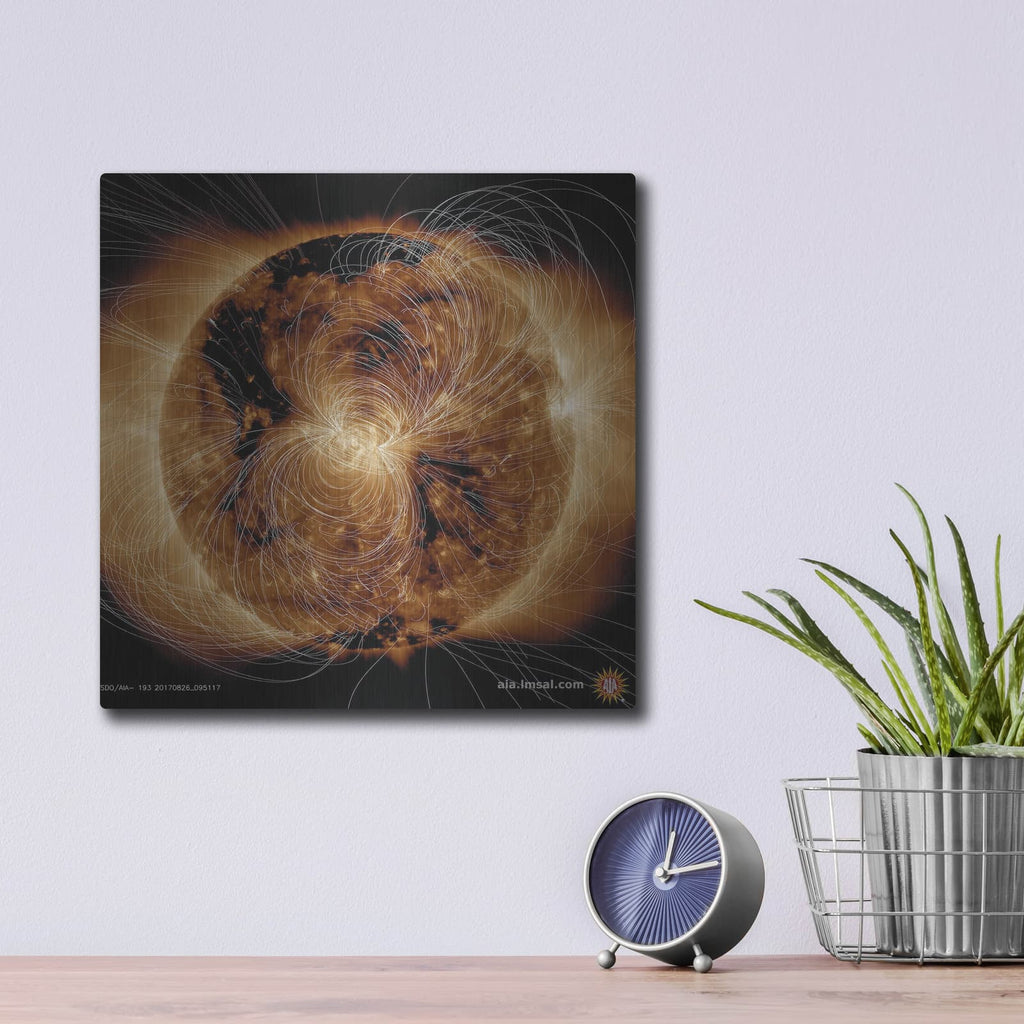 'Sun's Magnetic Field Portrayed' by NASA Space Photos – Metal Wall Art, 12x12 room view