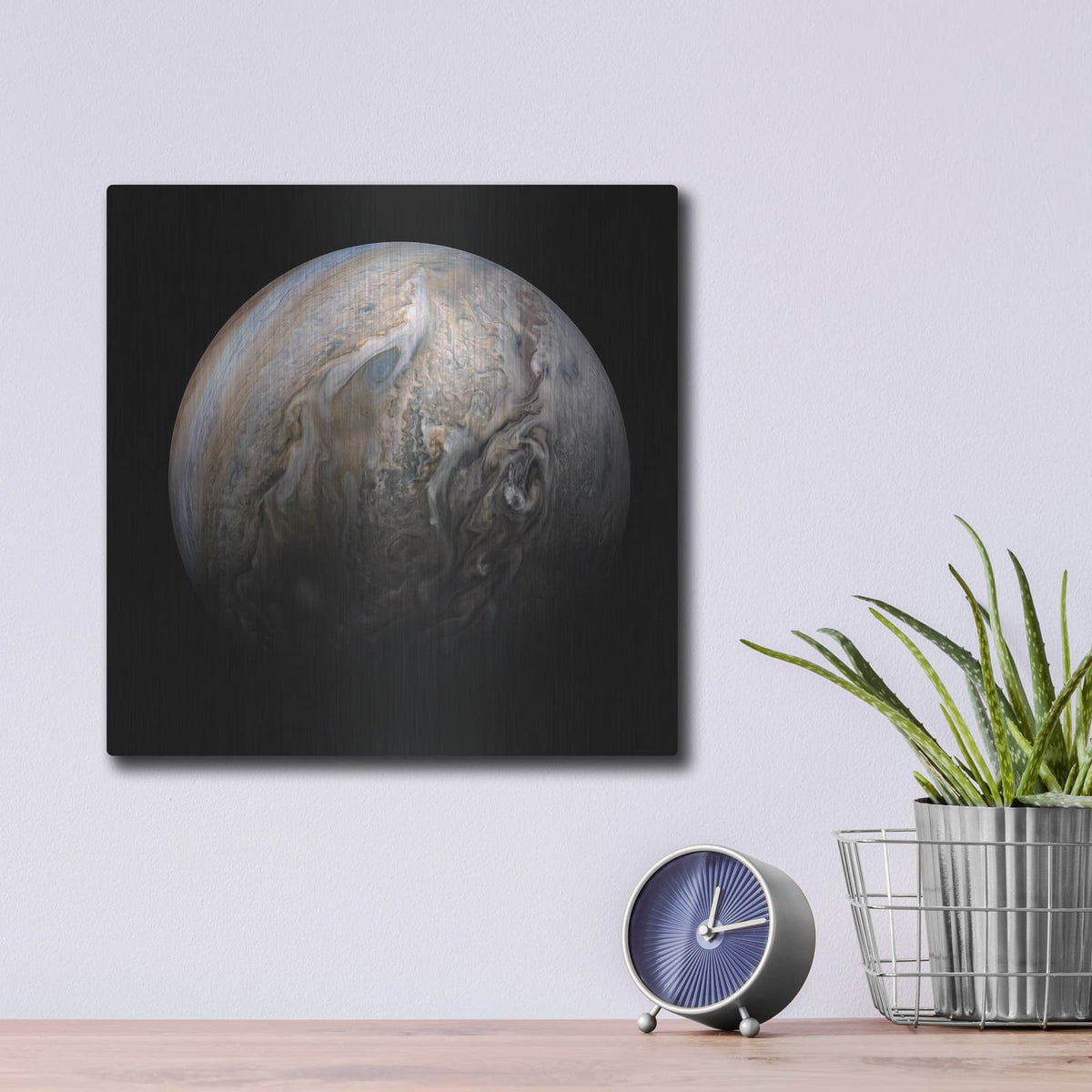 'Tumultuous Clouds Of Jupiter' by NASA Space Photos – Metal Wall Art, 12x12 room view