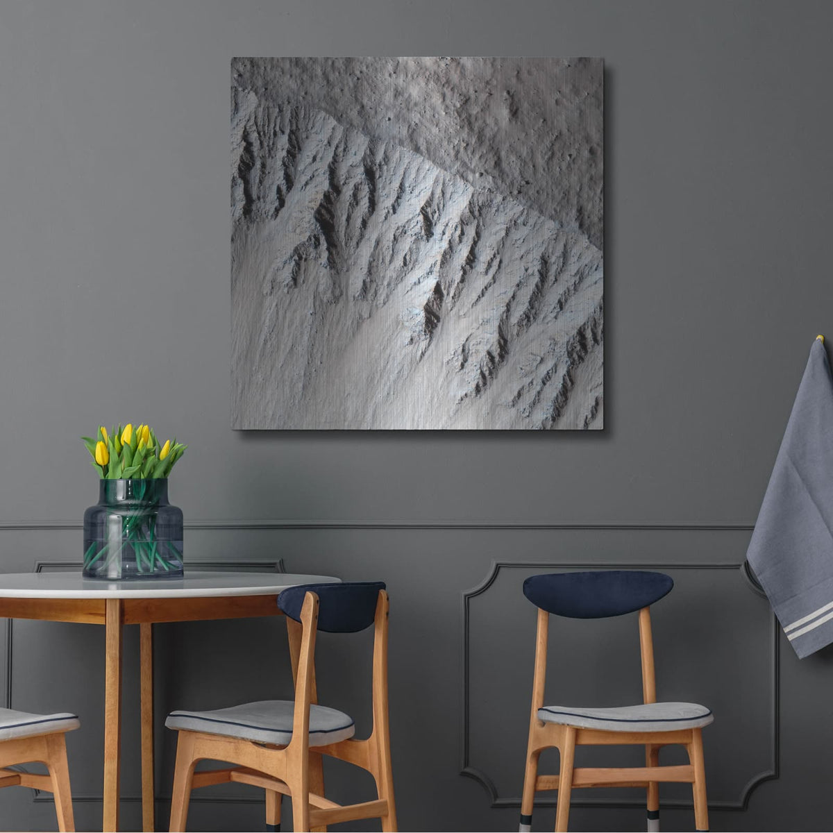 'A Fresh, Lunar-like Crater On Mars' by NASA Space Photos – Metal Wall Art, 36x36 room view