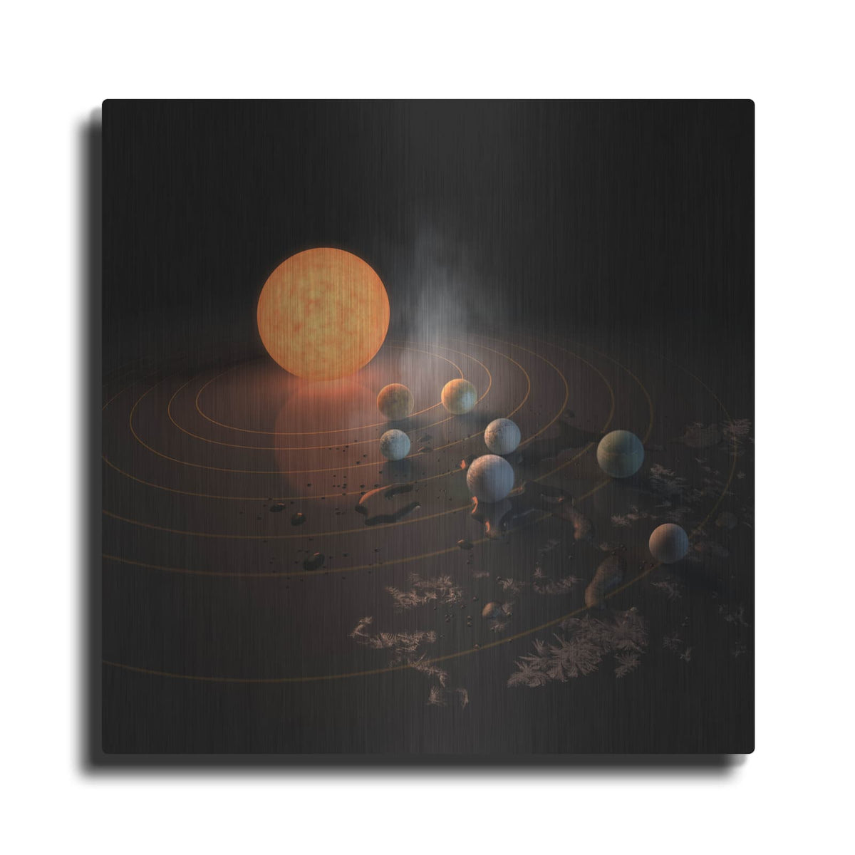 'Abstract Concept Of Trappist-1 System' by NASA Space Photos – Metal Wall Art
