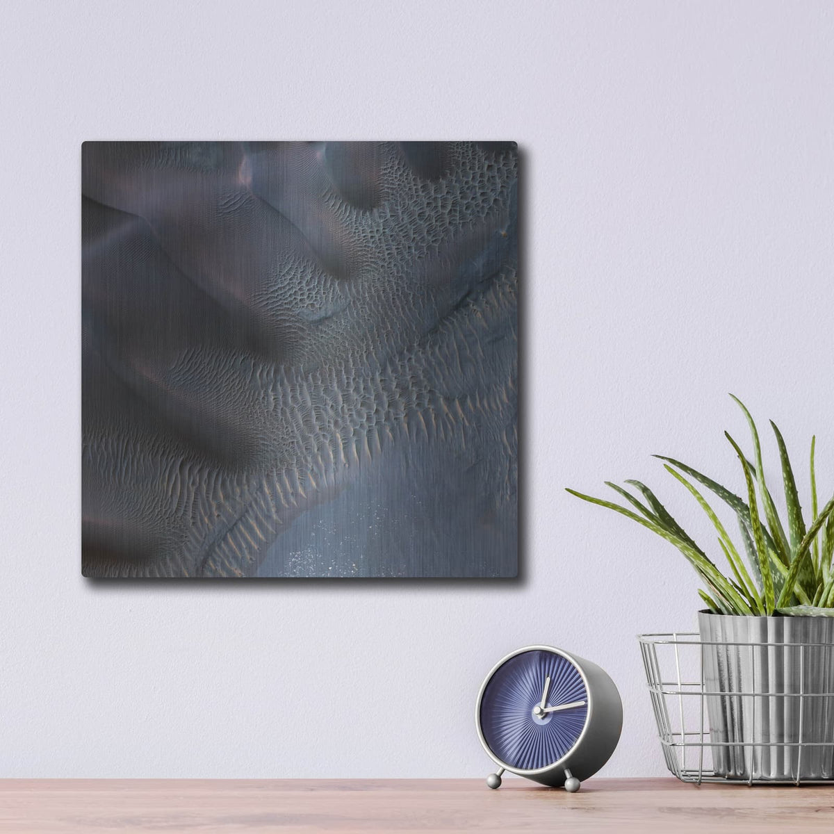 'Dunes In Noachis Terra Region Of Mars' by NASA Space Photos – Metal Wall Art, 12x12 room view