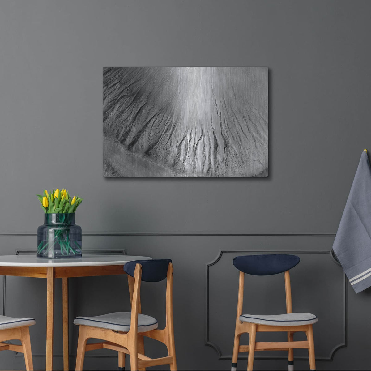 'Gullies In The Depths Of Hellas-found In Marz' by NASA Space Photos – Metal Wall Art, 36x24 room view