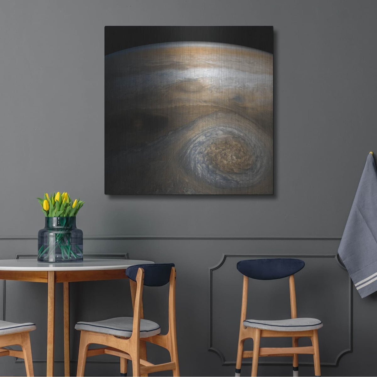 'Jupiter Storm Of The High North' by NASA Space Photos – Metal Wall Art, 36x36 room view
