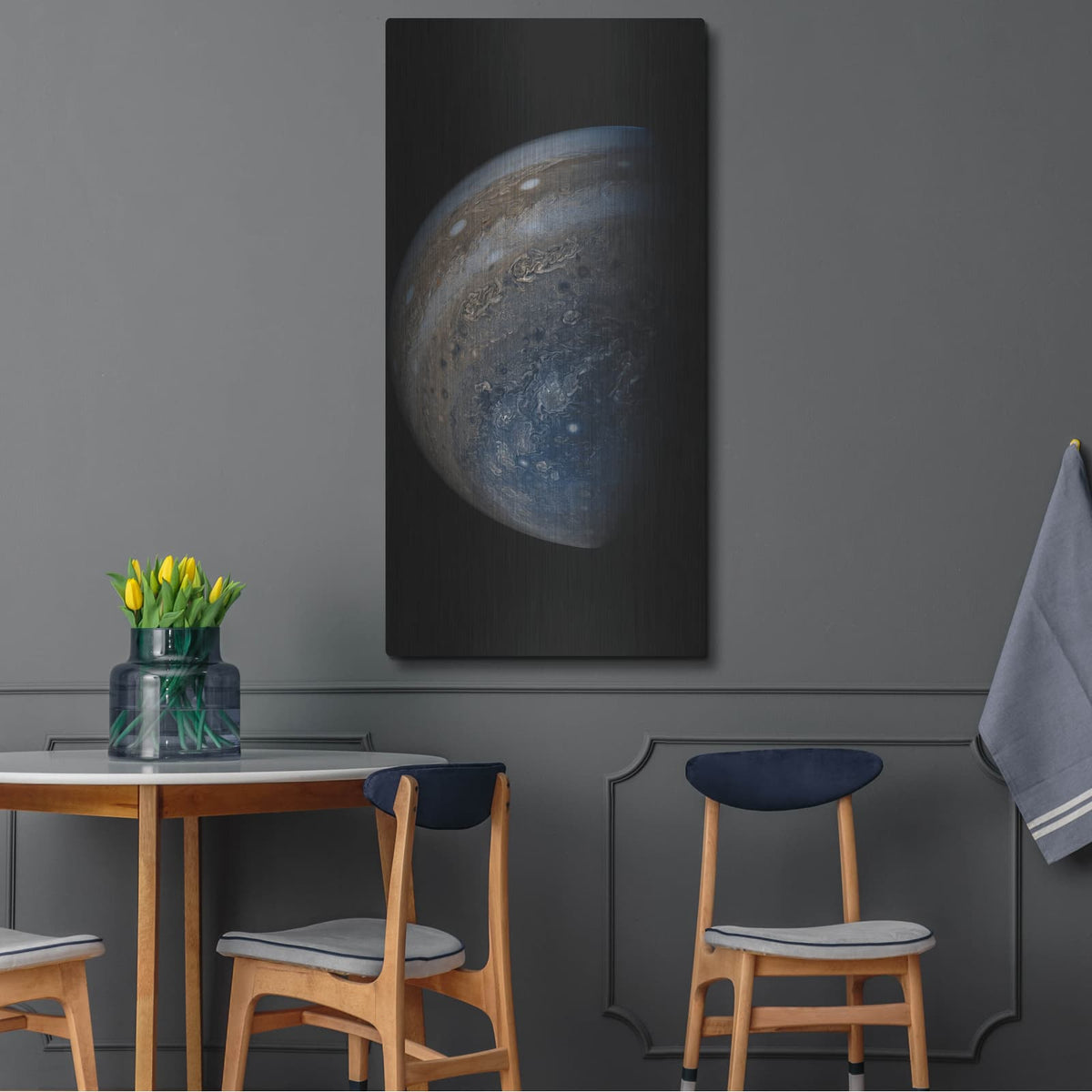 'Jupiter's Clouds Of Many Colors' by NASA Space Photos – Metal Wall Art, 24x48 room view