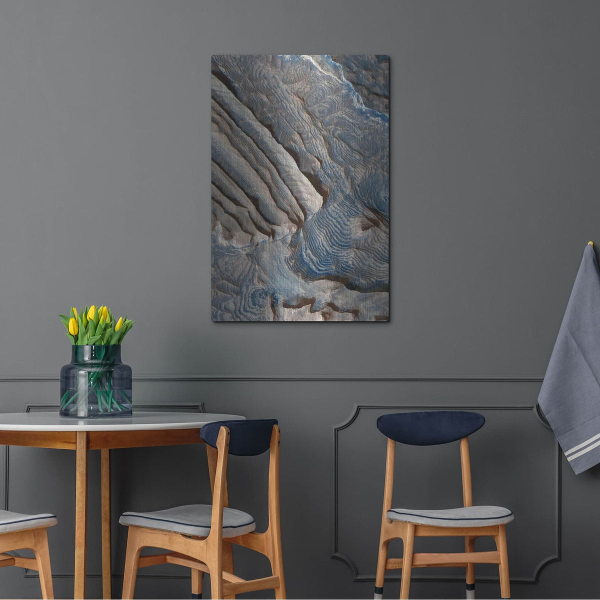 'Periodic Layering In Becquerel Crater, Mars' by NASA Space Photos – Metal Wall Art, 24x36 room view