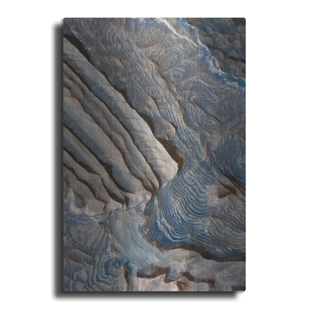 'Periodic Layering In Becquerel Crater, Mars' by NASA Space Photos – Metal Wall Art