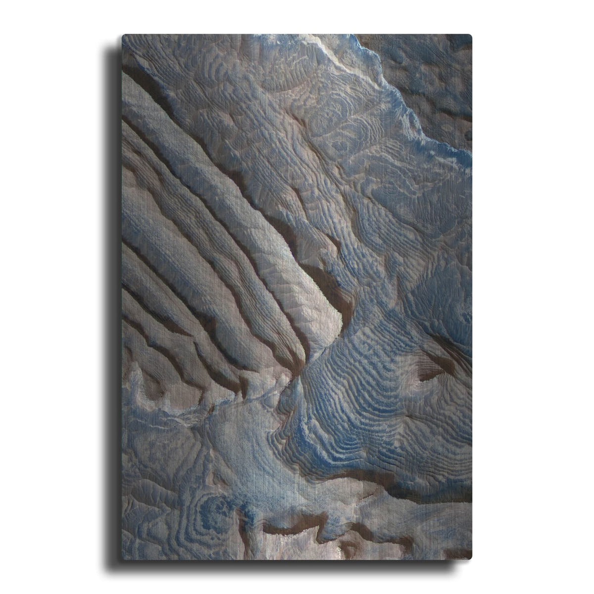 'Periodic Layering In Becquerel Crater, Mars' by NASA Space Photos – Metal Wall Art