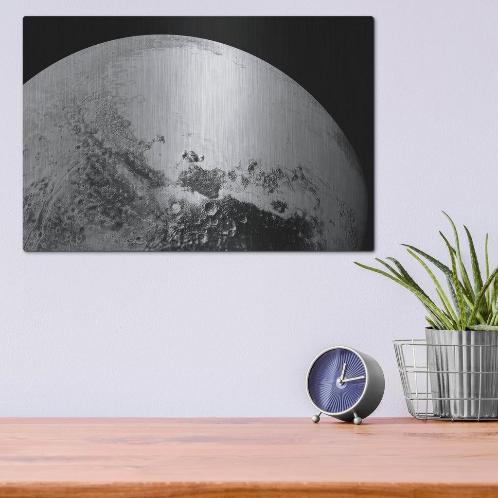 'Pluto From Nasas New Horizons' by NASA Space Photos – Metal Wall Art, 16x12 room view