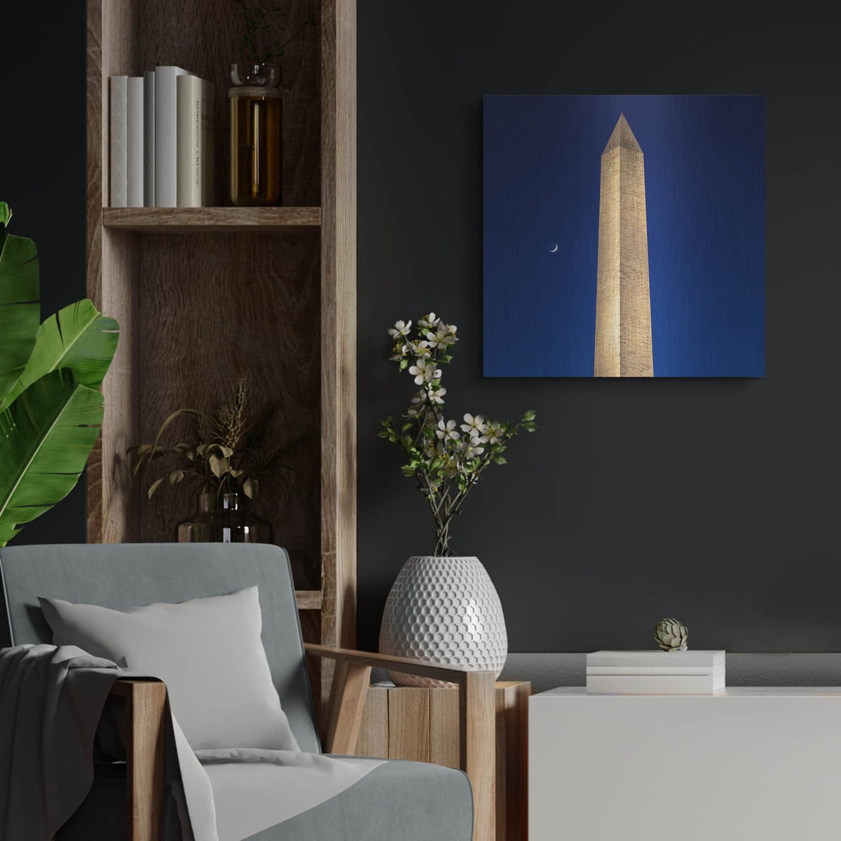 'Saturn And Jupiter Conjunction' by NASA Space Photos – Metal Wall Art, 24x24 room view