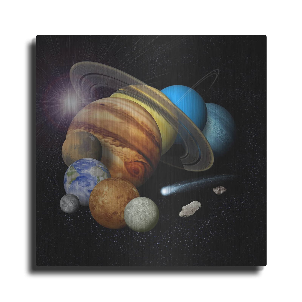 'Solar System Montage With Eight Planets Artist Concept' by NASA Space Photos – Metal Wall Art