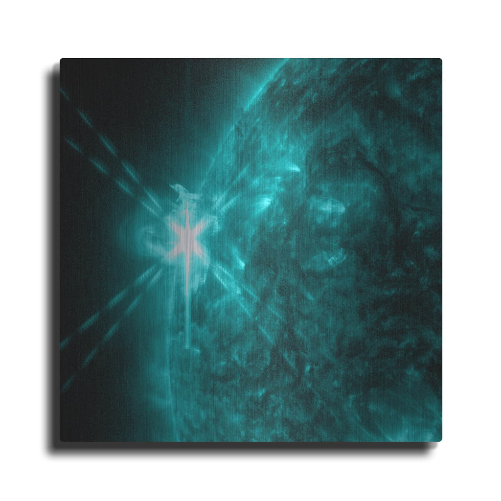 'Sun Emits A Mid-level Flare' by NASA Space Photos – Metal Wall Art
