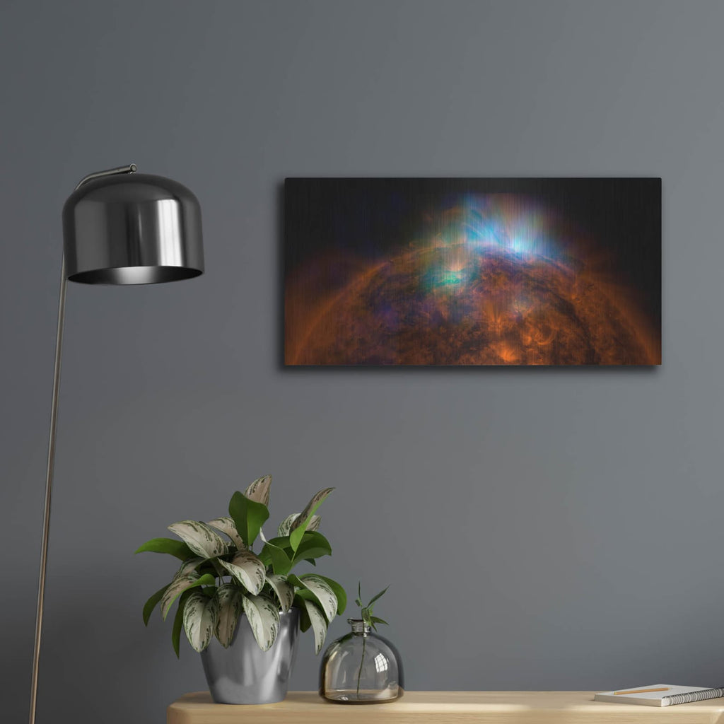 'Sun Shines In High-energy X-rays' by NASA Space Photos – Metal Wall Art, 24x12 room view