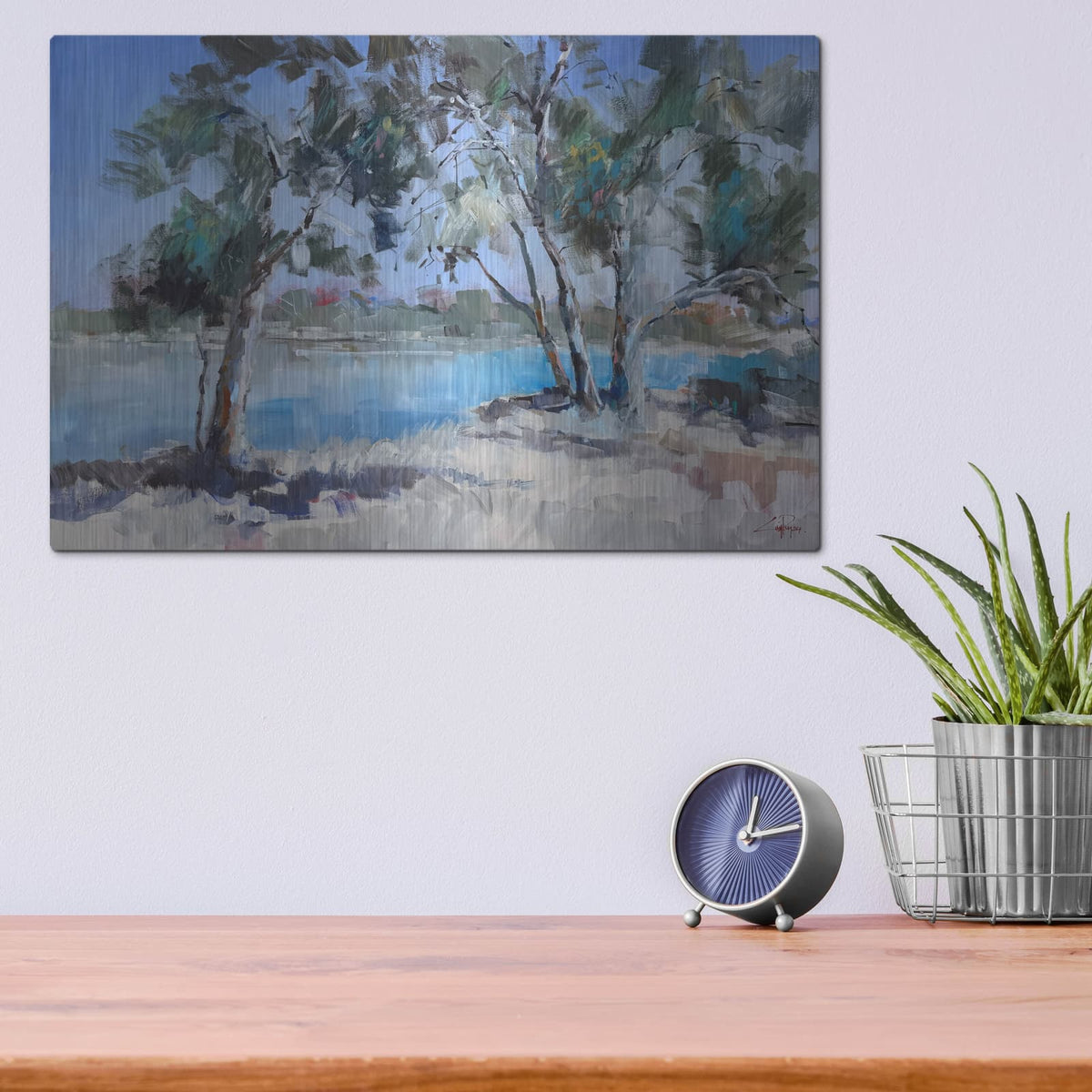 'River At Mildura' by Craig Trewin Penny – Metal Wall Art, 16x12 room view