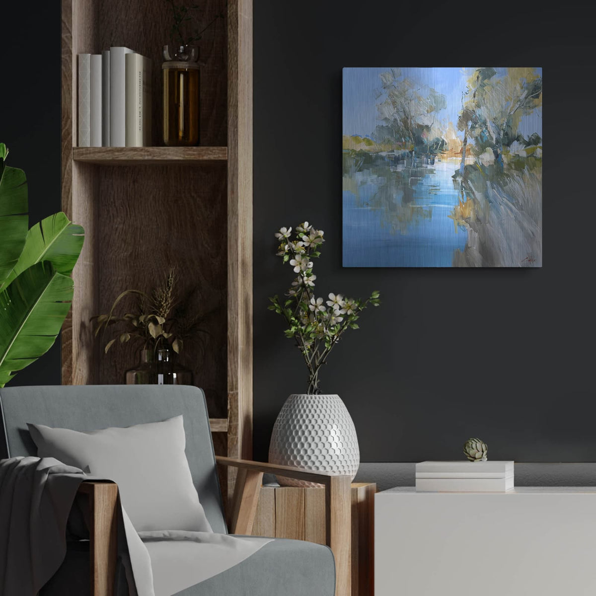 'Summer Creek 2' by Craig Trewin Penny – Metal Wall Art, 24x24 room view