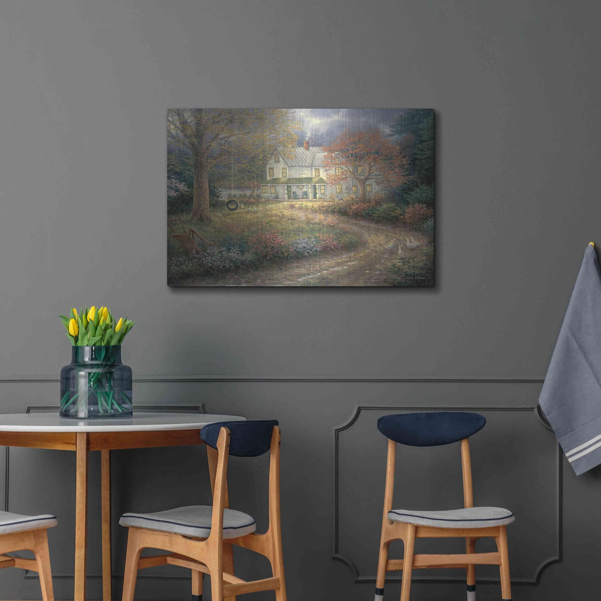 'Mid Country Farmhouse' by Chuck Pinson – Metal Wall Art, 36x24 room view
