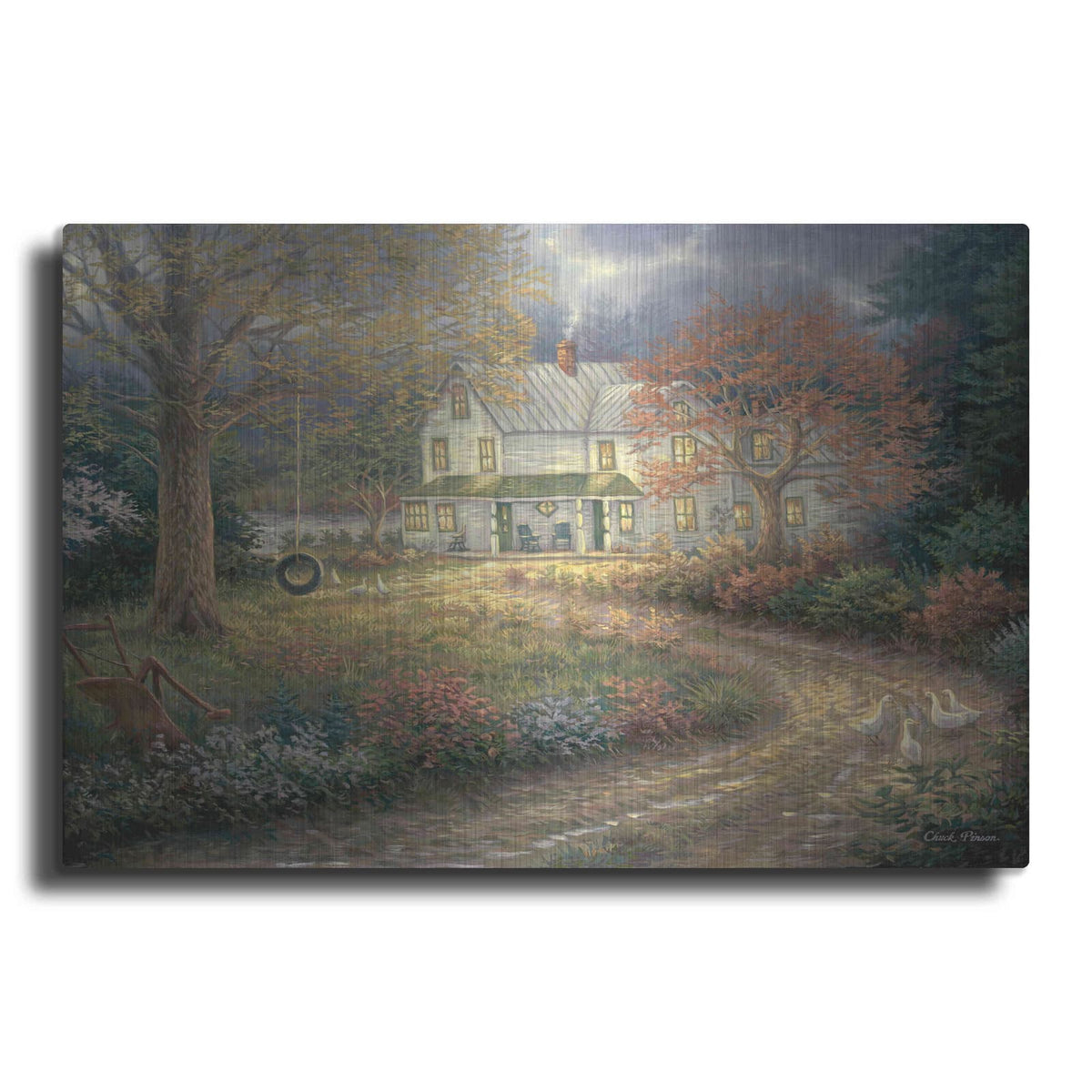 'Mid Country Farmhouse' by Chuck Pinson – Metal Wall Art