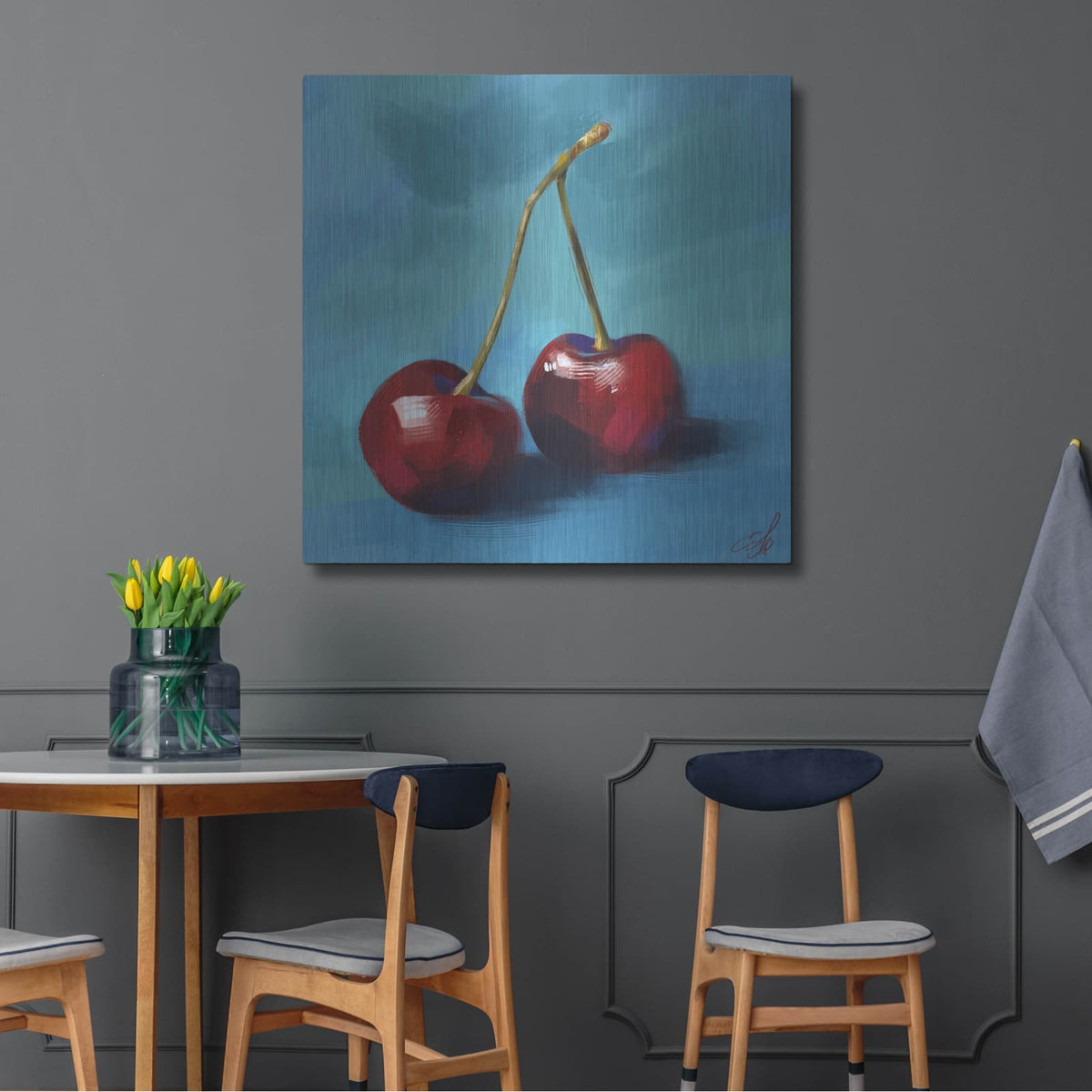 'Cherries' by Avery Multer – Metal Wall Art, 36x36 room view