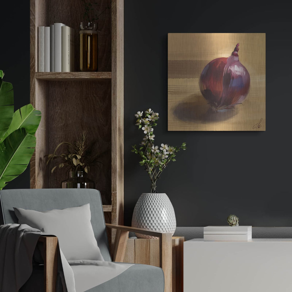 'Onion' by Avery Multer – Metal Wall Art, 24x24 room view