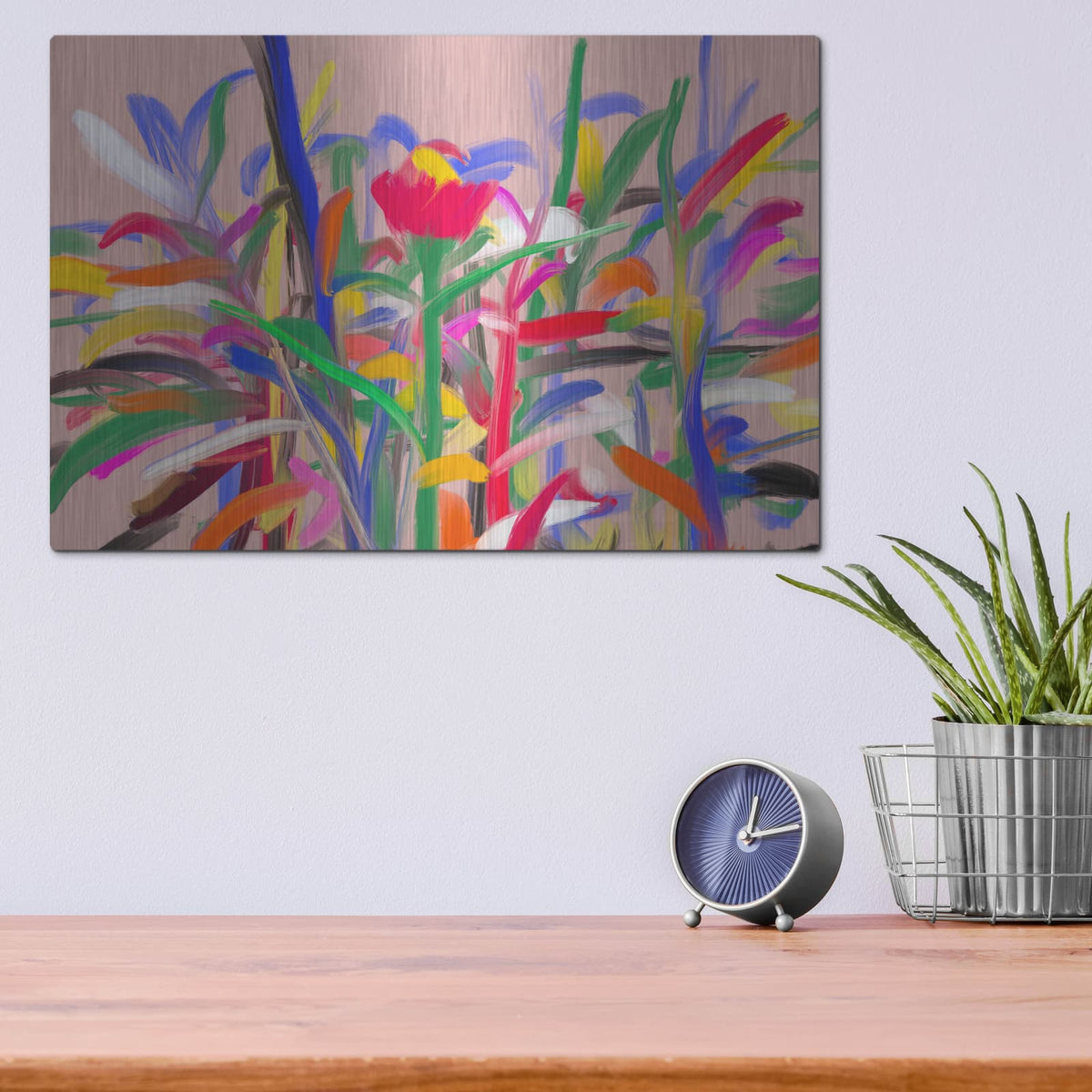'Blooming Garden' by Cesare Bellassai – Metal Wall Art, 16x12 room view