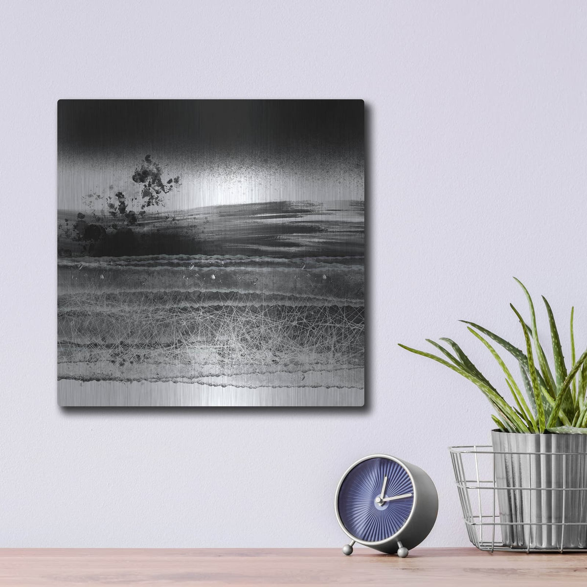'Dusty Landscape' by Cesare Bellassai – Metal Wall Art, 12x12 room view