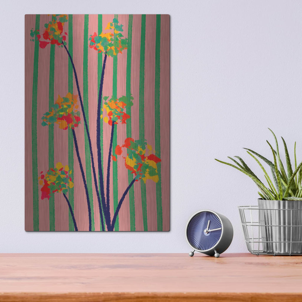 'Oriental Flowers' by Cesare Bellassai – Metal Wall Art, 12x16 room view