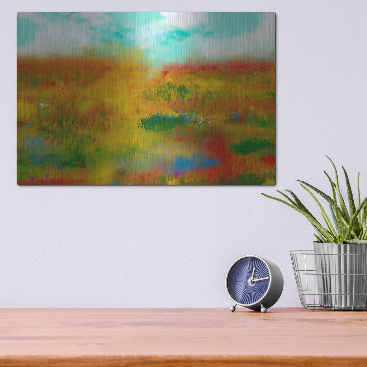 'Poppy Field' by Cesare Bellassai – Metal Wall Art, 16x12 room view