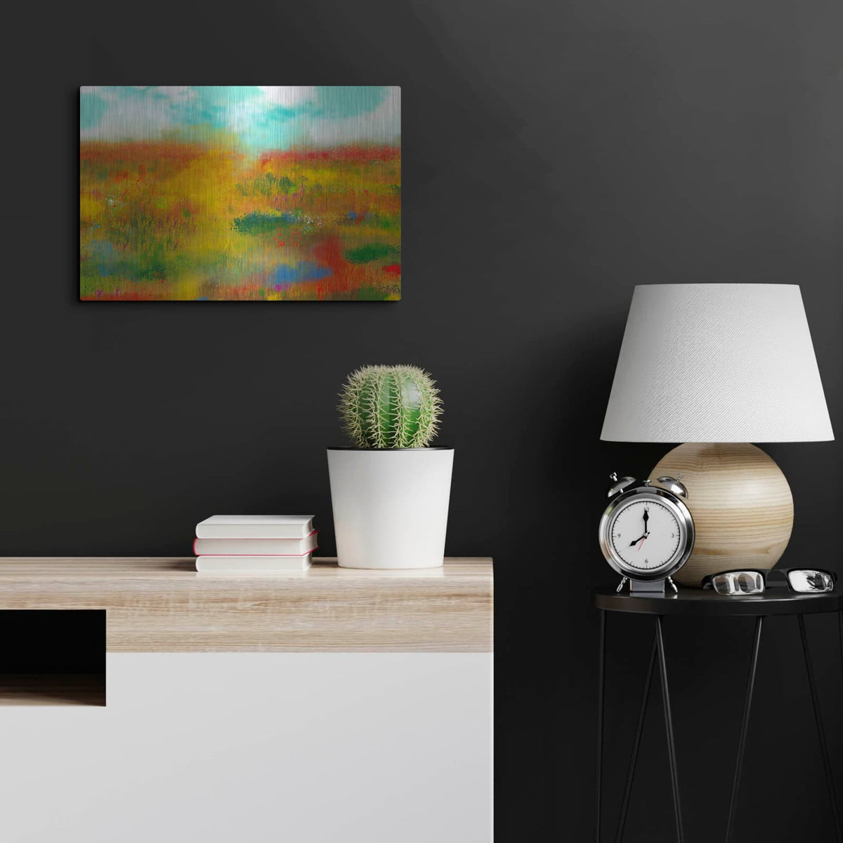 'Poppy Field' by Cesare Bellassai – Metal Wall Art, 24x16 room view