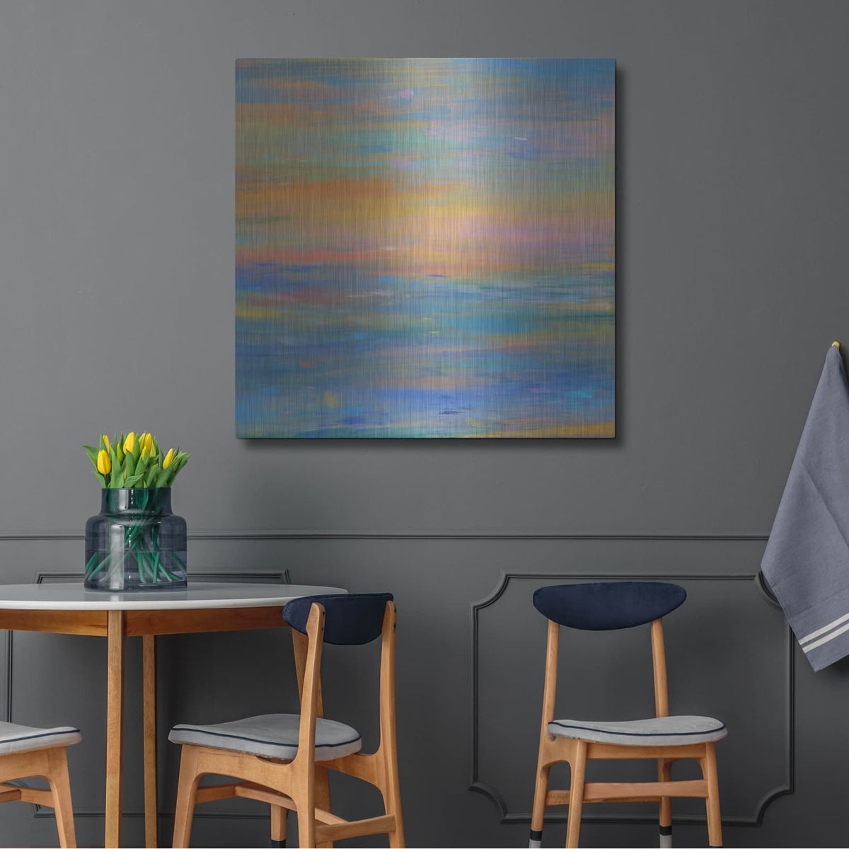 'Sunset Of Lights' by Cesare Bellassai – Metal Wall Art, 36x36 room view