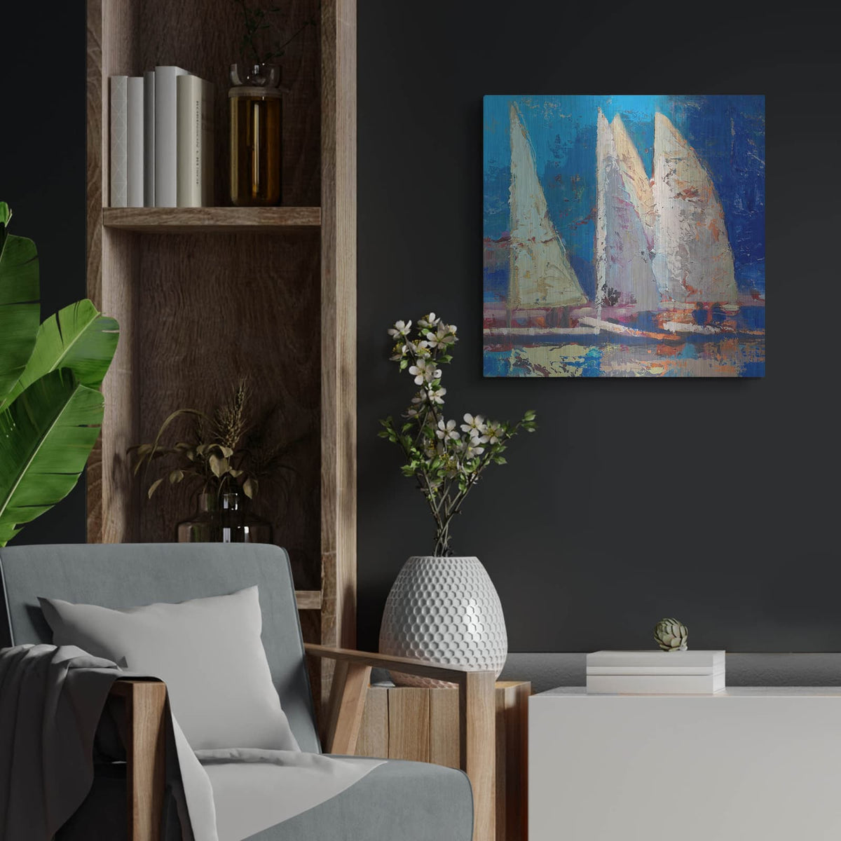 'A Strong Wind' by Beth Forst – Metal Wall Art, 24x24 room view