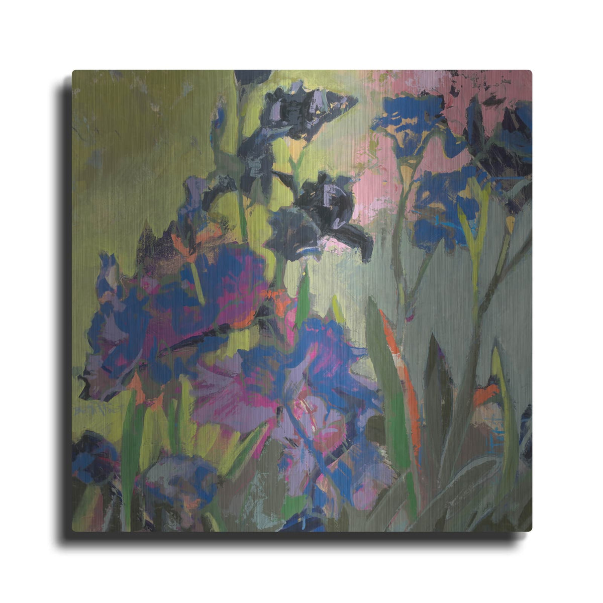 'Purple Irises' by Beth Forst – Metal Wall Art