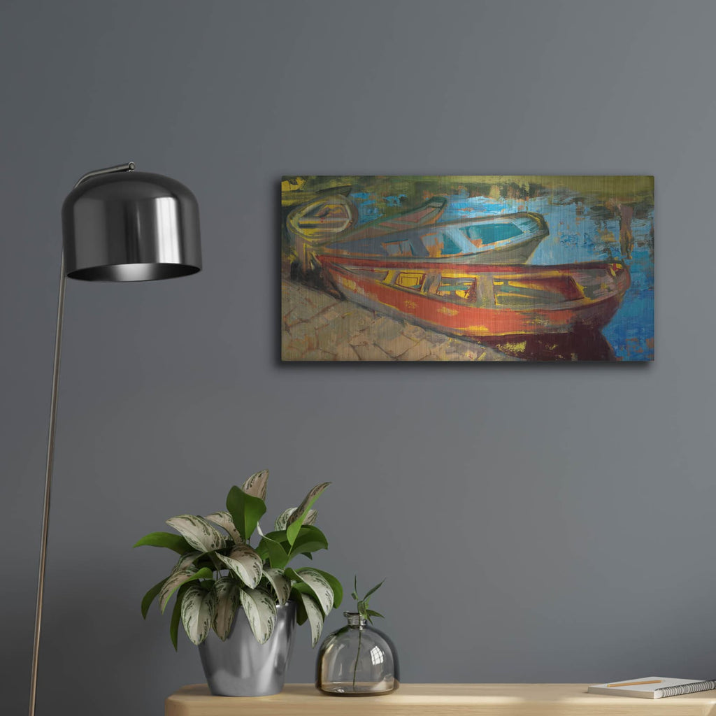 'Rowboats 1' by Beth Forst – Metal Wall Art, 24x12 room view