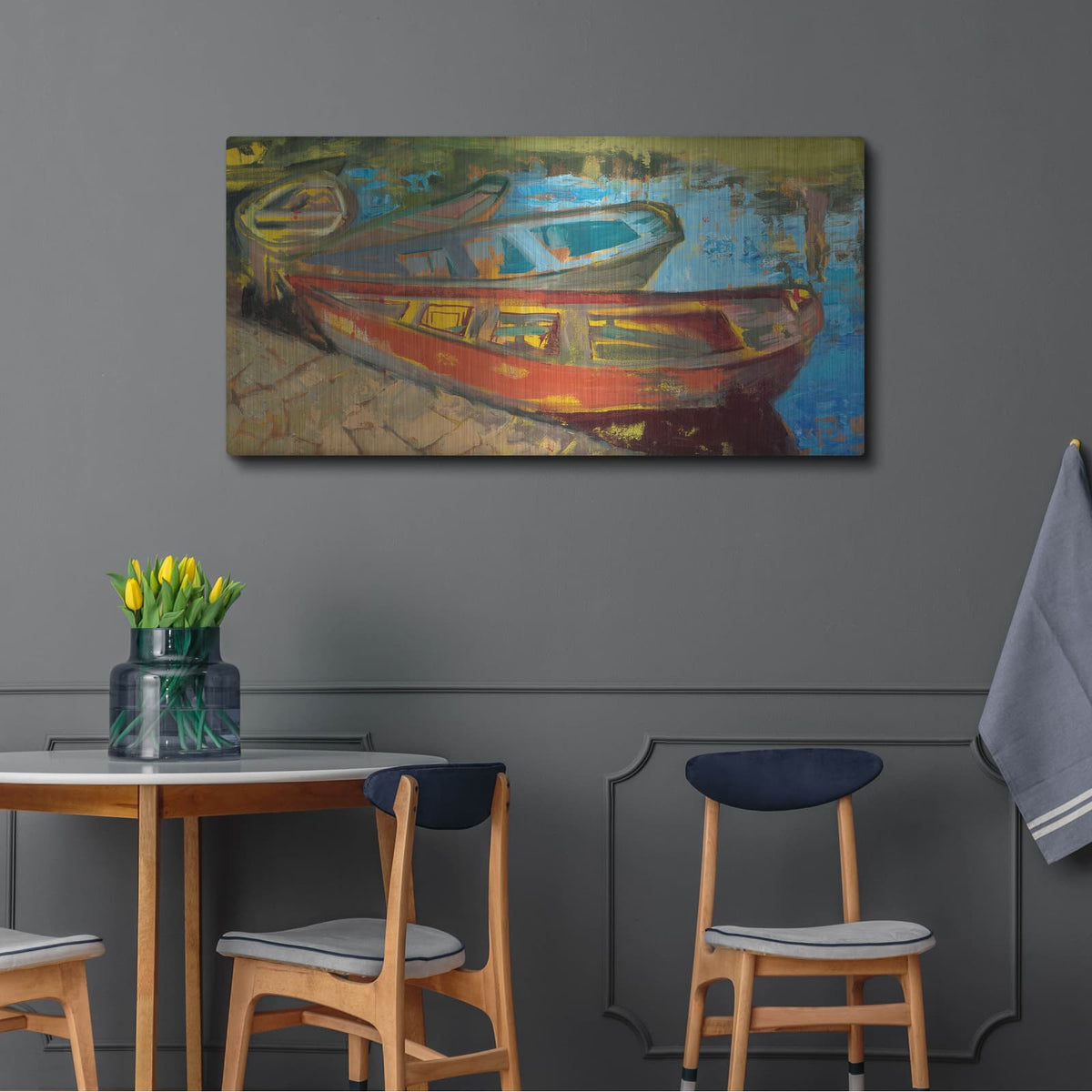 'Rowboats 1' by Beth Forst – Metal Wall Art, 48x24 room view