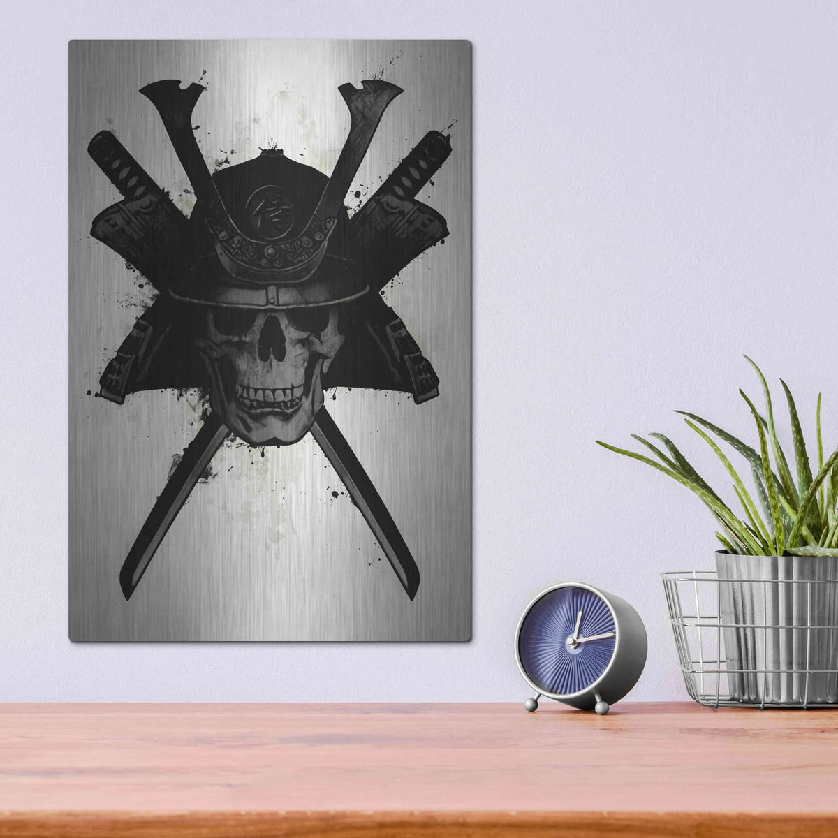 'Samurai Skull' by Nicklas Gustafsson – Metal Wall Art, 12x16 room view