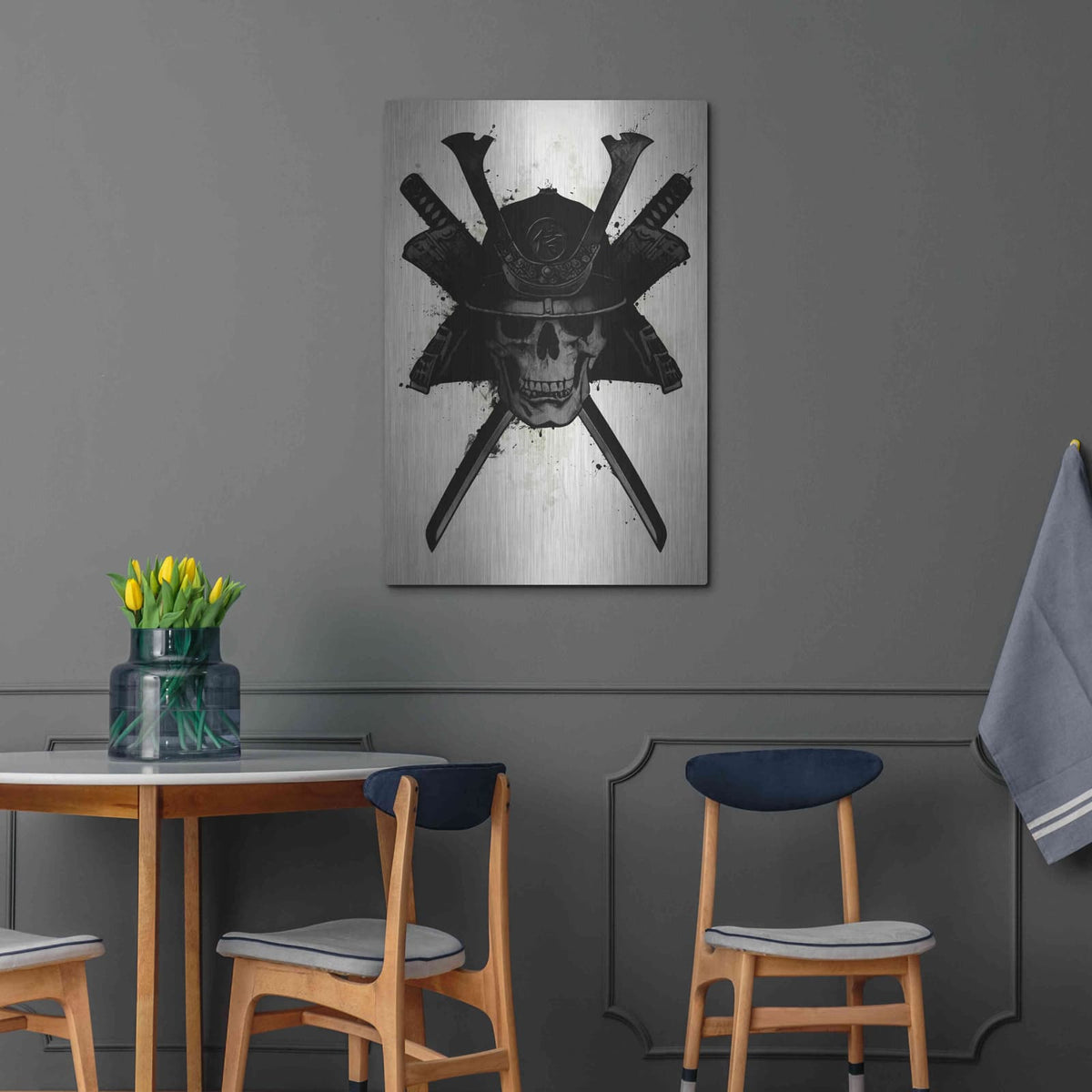 'Samurai Skull' by Nicklas Gustafsson – Metal Wall Art, 24x36 room view