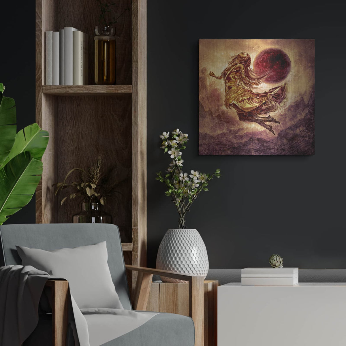 'Gilded' by Mario Sanchez Nevado – Metal Wall Art, 24x24 room view