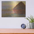 'Grainstack Sunset' by Claude Monet – Metal Wall Art, 16x12 room view