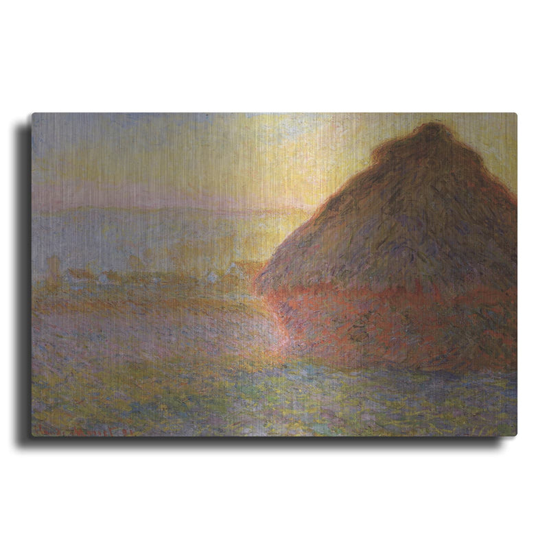 'Grainstack Sunset' by Claude Monet – Metal Wall Art