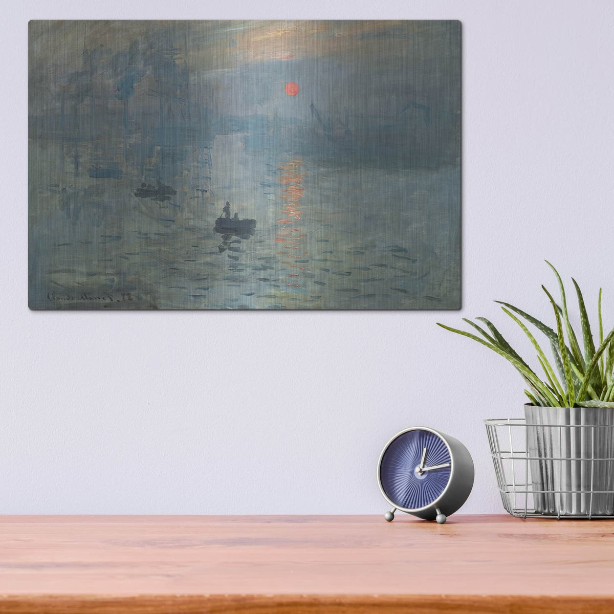 'Impression, Sunrise' by Claude Monet – Metal Wall Art, 16x12 room view