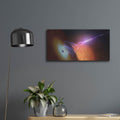'Black Hole with Jet' – Metal Wall Art, 24x12 room view