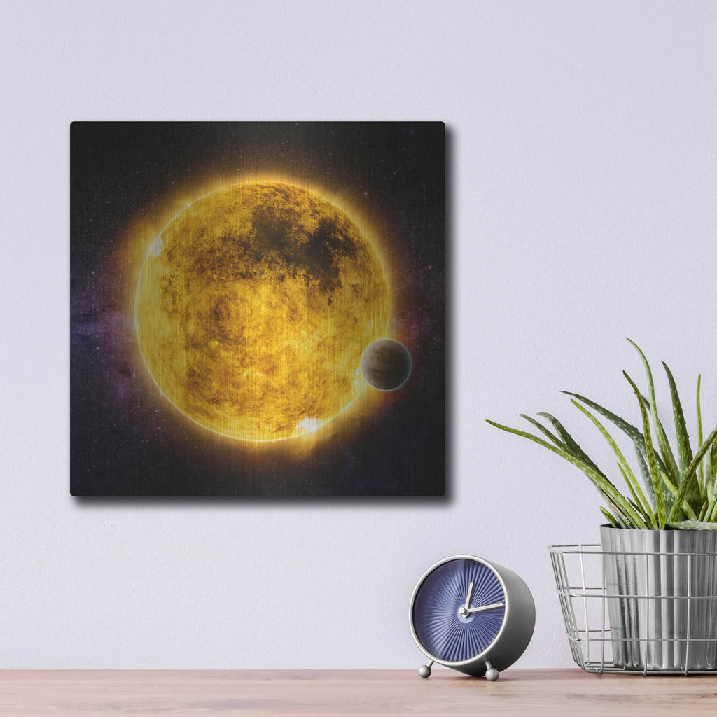 'Older Sun-Like Star' – Metal Wall Art, 12x12 room view