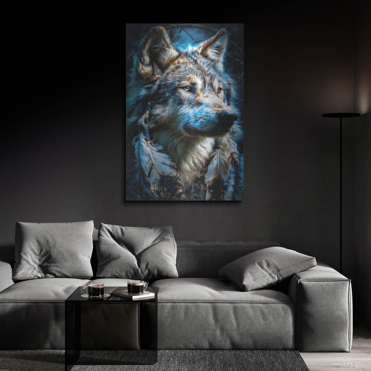 'Wolf Dreamcatcher' by Rich Monet Metal Wall Art