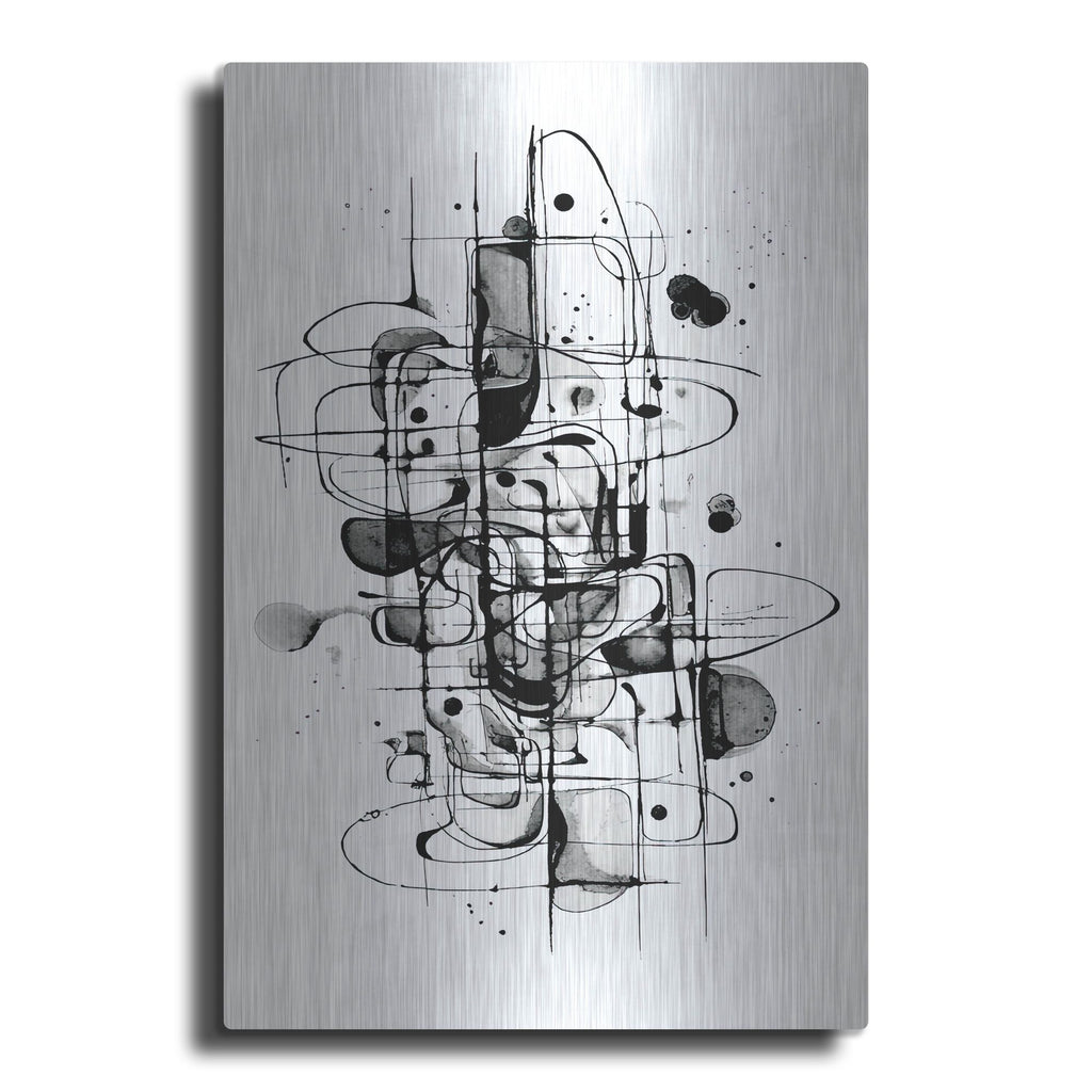 'Black And White Breakdance' by Rich Monet Metal Wall Art