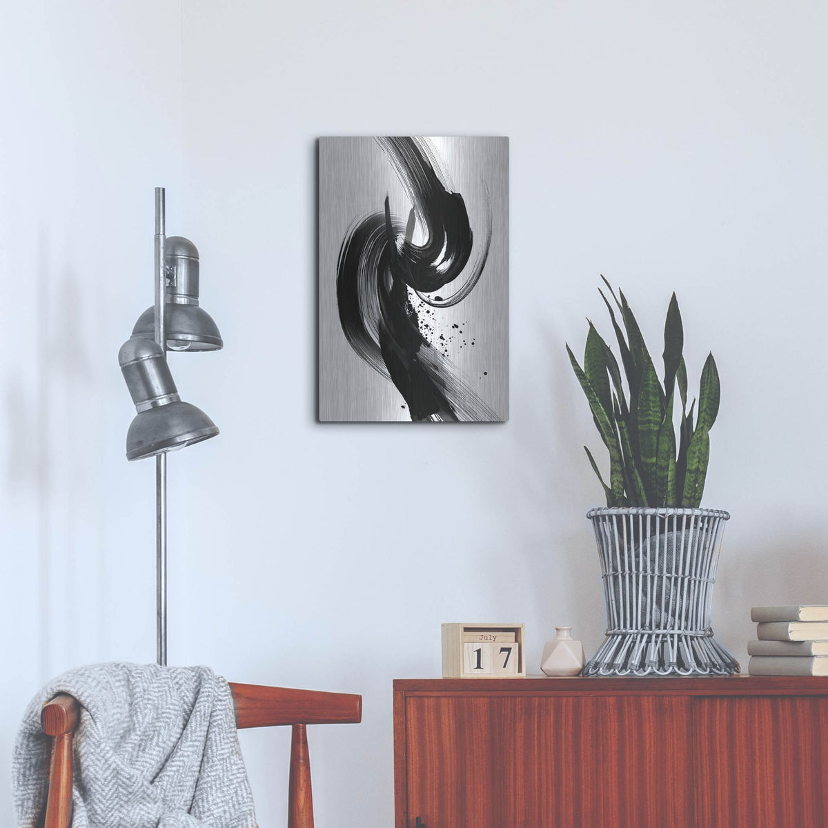 'Black And White Jive' by Rich Monet Metal Wall Art